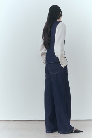 Jean wideleg rinse wash - Bleu