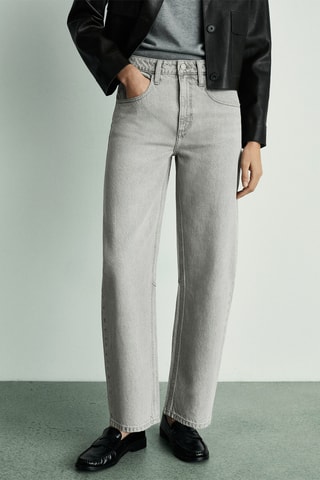 Jean Balloon taille haute - Gris
