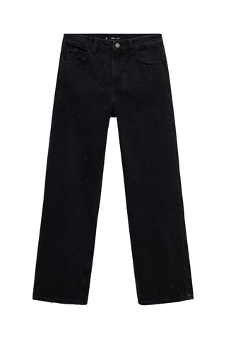 Jean droit détail strass - Noir