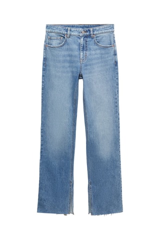 Jean droit taille normale ouvertures - Bleu moyen