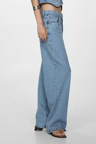 Jean wideleg loose taille basse - Bleu