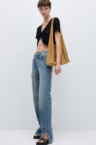 Jean droit taille normale ouvertures - Bleu marine