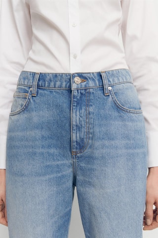 Jean droit à revers - Bleu moyen
