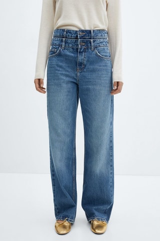 Jean droit double taille - Bleu