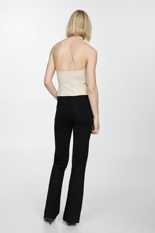 Jean droit taille normale ouvertures - Denim Noir
