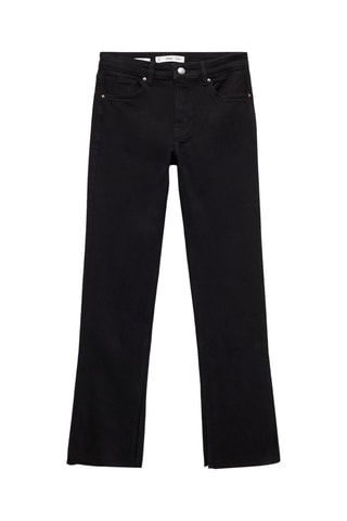 Jean droit taille normale ouvertures - Denim Noir