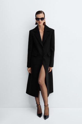Manteau en laine structuré - Noir