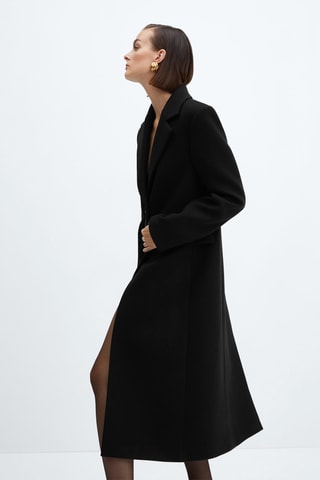 Manteau en laine structuré - Noir