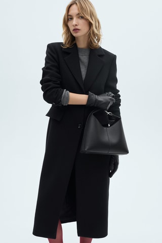 Manteau en laine structuré - Noir