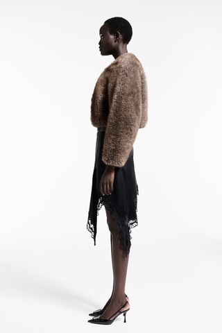 Veste fausse fourrure - Beige