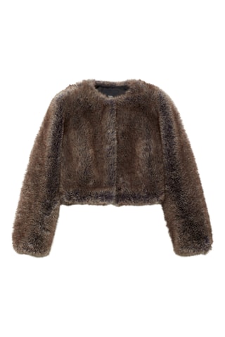 Veste fausse fourrure - Beige