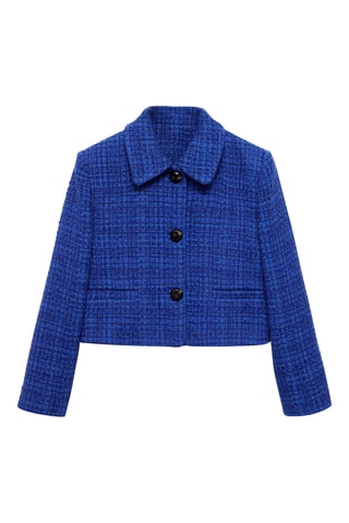 Veste tweed boutons - Bleu