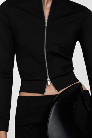 Veste ajustée avec double zip - Noir