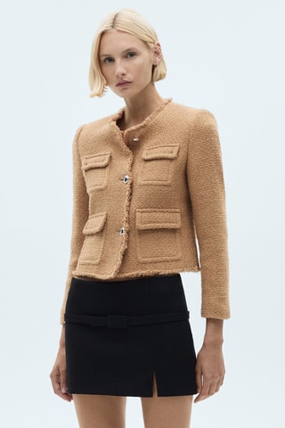 Veste en tweed à poches - Marron