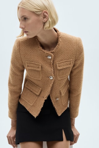 Veste en tweed à poches - Marron