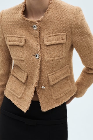 Veste en tweed à poches - Marron