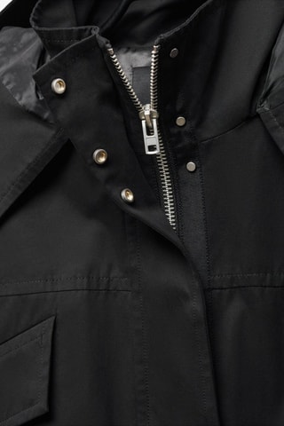 Parka crop capuche - Noir