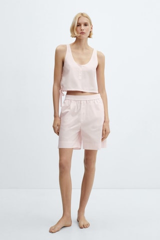 Crop top pyjama coton - Rose clair