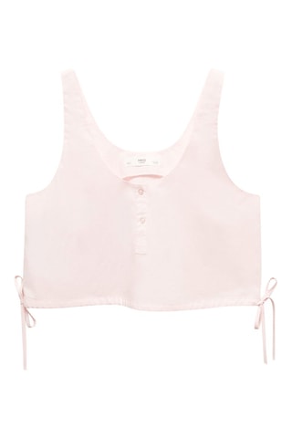 Crop top pyjama coton - Rose clair