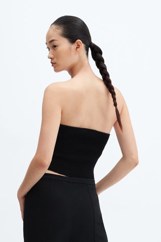 Top style corset tweed - Noir