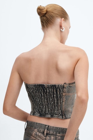 Top en jean foil Cuivré