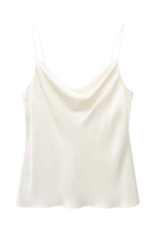Top soie satiné - Blanc cassé
