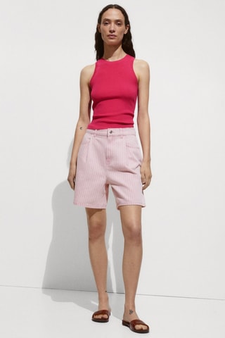 Top maille côtelée - Fuchsia