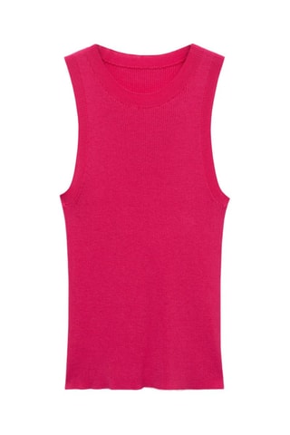 Top maille côtelée - Fuchsia