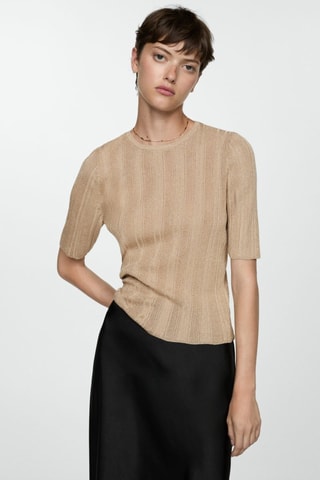Top maille Lurex - Doré