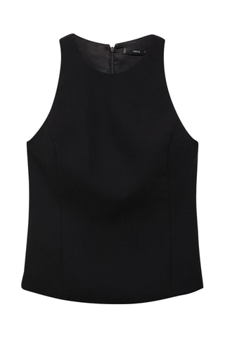 Crop top bretelles larges - Noir