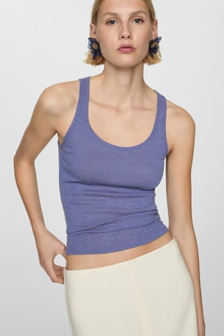 Top maille Lurex - Bleu