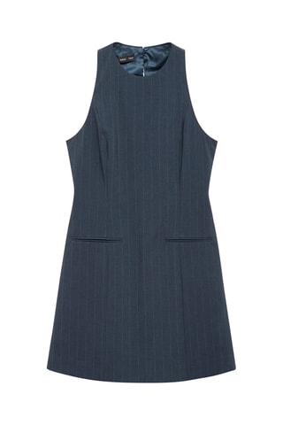 Robe courte fines rayures - Bleu marine foncé