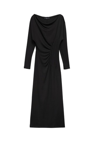 Robe froncée épaules dénudées - Noir