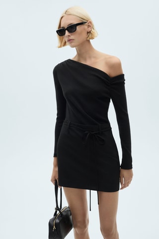 Robe combinée asymétrique - Noir