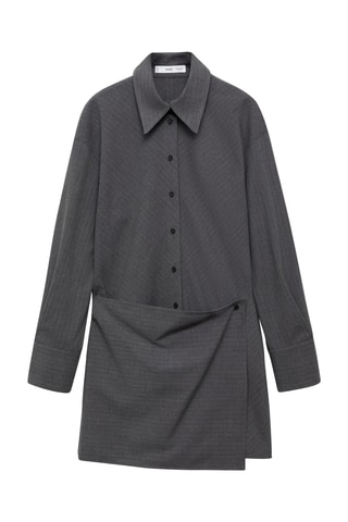 Blouse-jurk met Streepmotief - Grijs