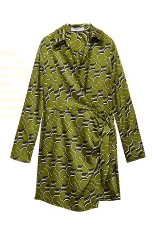 Robe satinée imprimée - Vert