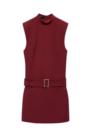 Robe courte ceinture - Rouge