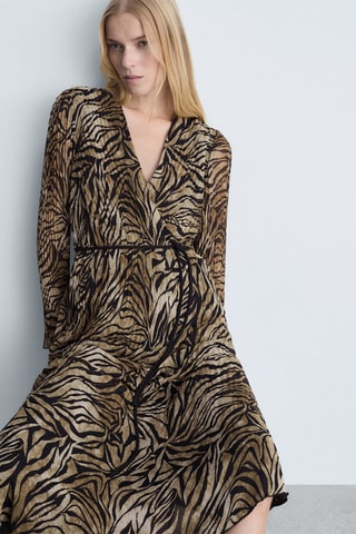 Robe léopard noeud - Marron