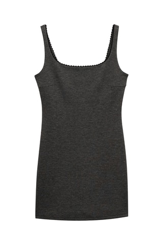 Robe détails dentelle - Gris foncé chiné