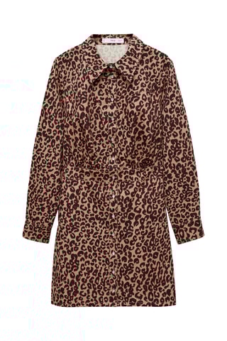 Robe chemisier léopard - Marron