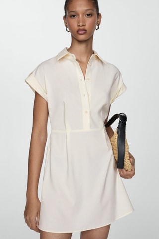 Robe chemisier courte - Beige