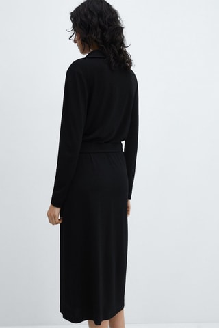 Robe chemisier ceinture - Noir