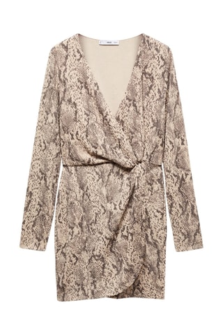 Robe texturée en imprimé animal - Beige