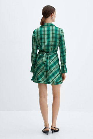 Robe noeud à carreaux - Vert