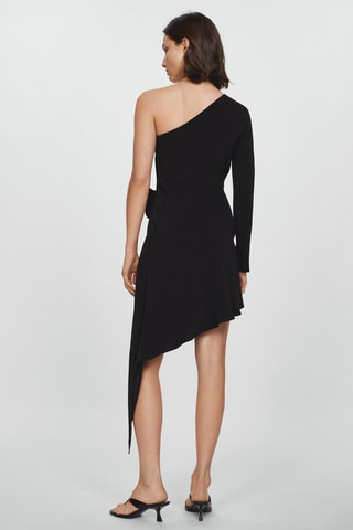Robe asymétrique maxifleur - Noir