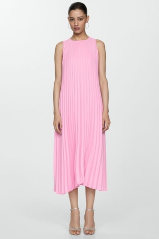 Robe évasée plissée - Rose