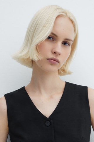 Robe courte boutonnée - Noir