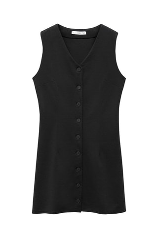 Robe courte boutonnée - Noir
