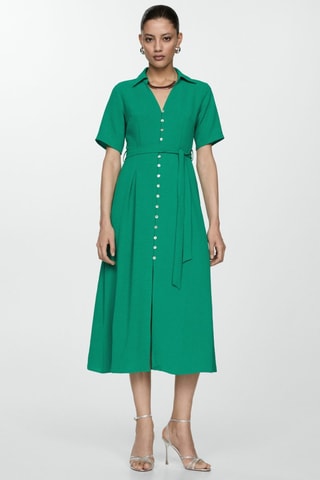 Robe chemisier noeud - Vert