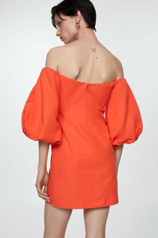 Robe manches bouffantes - Corail